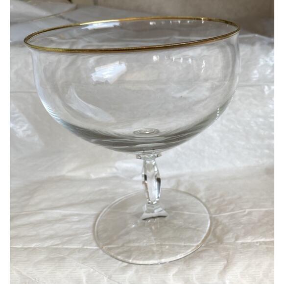 Christopher Stuart Talia Gold Rim Margarita Sherbert Glasses 5” Set Of 4 - Picture 8 of 10